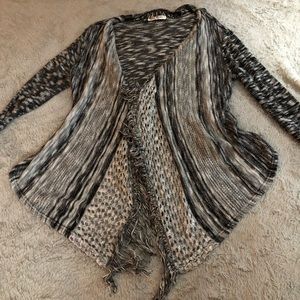 grey and black long sleeved sweater from Say what?